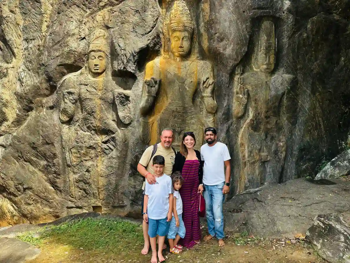 Travellers exploring a cultural heritage site in Sri Lanka