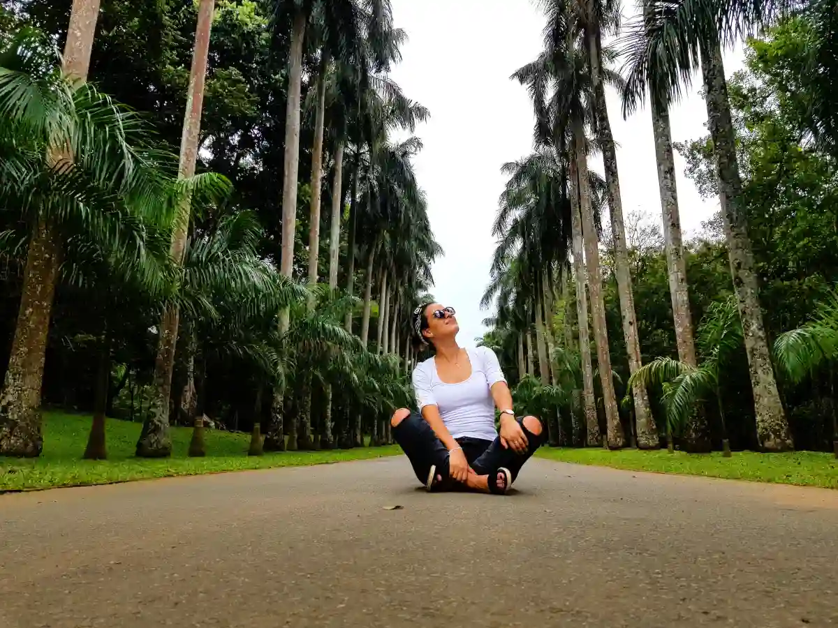 Palm Avenue at Peradeniya Royal Botanic Gardens in Sri Lanka